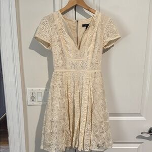 BCBGMaxAzria Cream “Kirsten” Lace Mini Dress